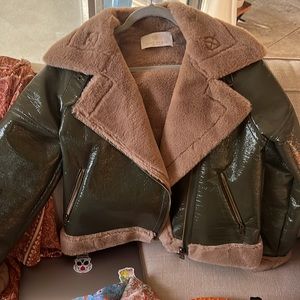 Alvin Faux-Leather Sherpa Jacket